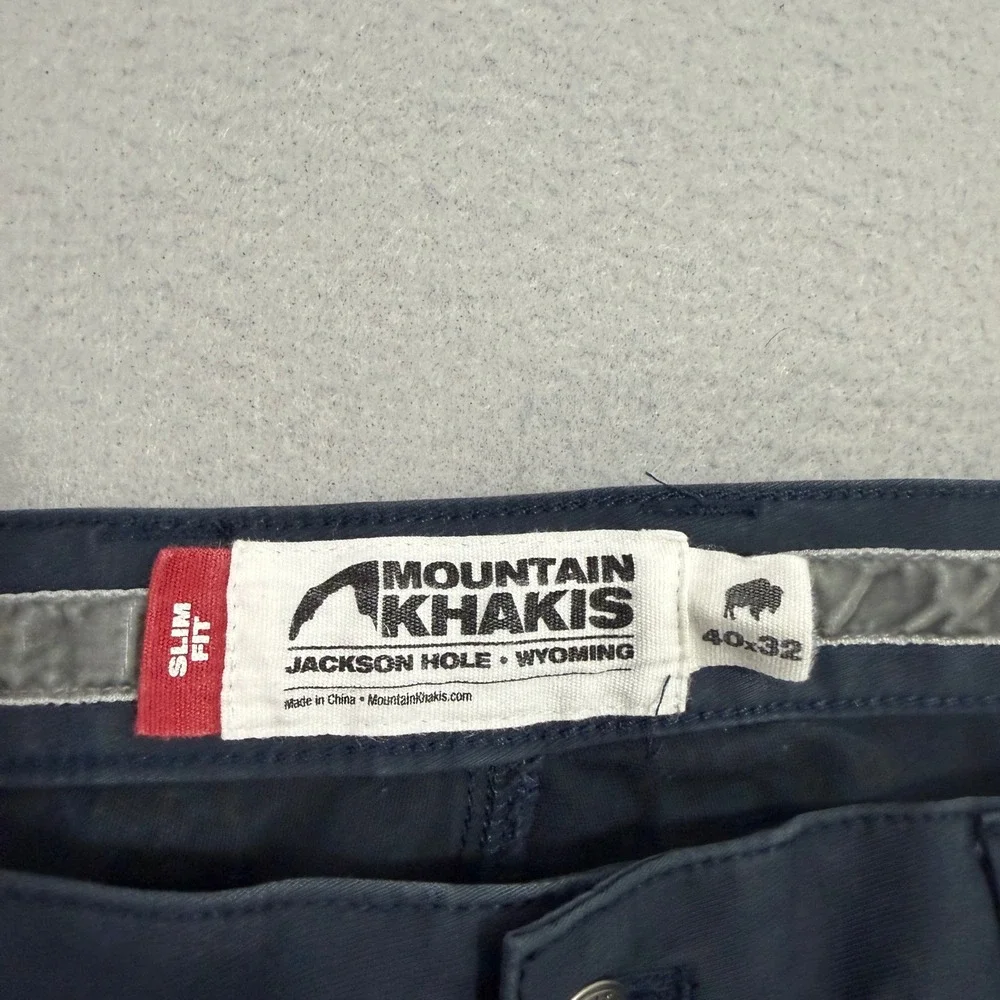 Mountain Khakis Pants Mens 40x32 Navy Commuter Pant Slim Fit Stretch Outdoors